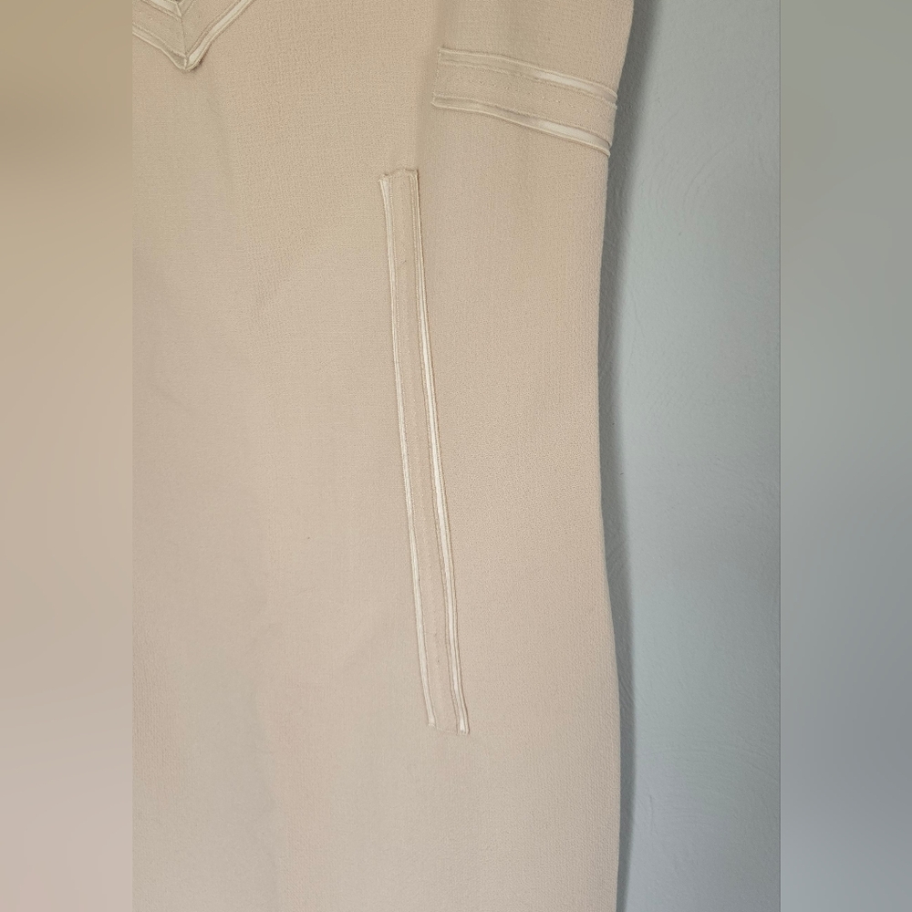 St. John Couture• Vintage Wool Elegant Cream Women's Blazer & Dress Set. Sz 4/6 - Picture 6 of 16